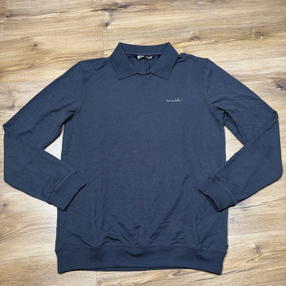 Travis‎ Mathew Men's SMALL Amenities Collar Crewneck Soft Modal Sweater Black